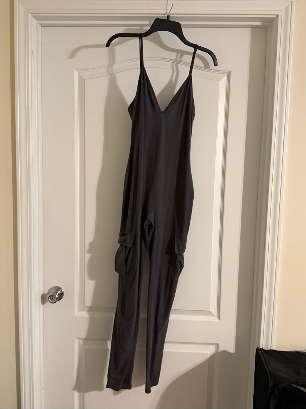 Gray V-Neck Spaghetti Strap Jumpsuit